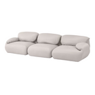 The three seater Luva Modular Sofa from Herman Miller with creme raise leather.