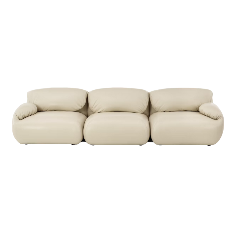 The three seater Luva Modular Sofa from Herman Miller with gesso raise leather.