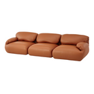The three seater Luva Modular Sofa from Herman Miller with sienna raise leather.