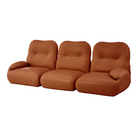 The three seater Luva Modular Sofa from Herman Miller with sienna raise leather with the back up.