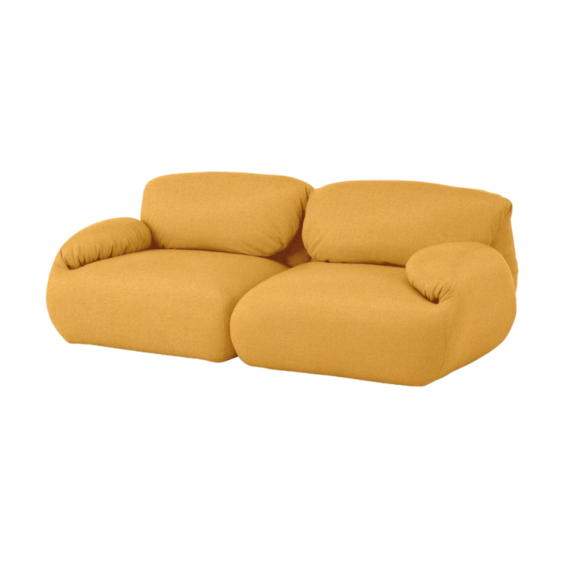 The two seater Luva Modular Sofa from Herman Miller with lambic beck fabric.