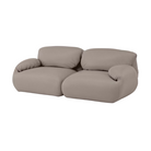 The two seater Luva Modular Sofa from Herman Miller with grey raise leather.