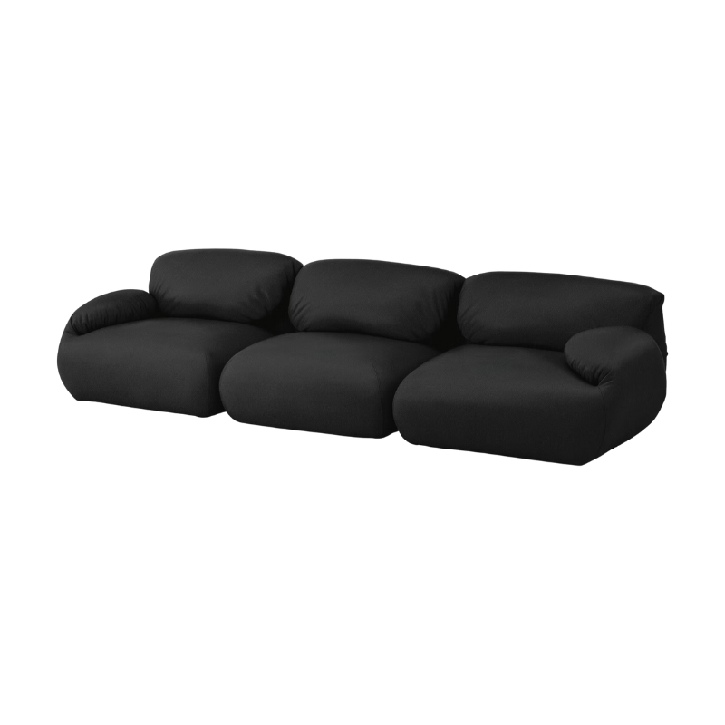 Fold up, down, or reconfigure as you please. The Luva Three Seater Modular Sofa presents timeless beauty in an inventive form. Created by designer Gabriel Tan, Luva is a case study for probing at the intersections of art, design, and culture. The sofa’s elemental form is inspired by the soft-rolled tops of Japanese futons and the padded tactility of a boxing glove. Luva (Portuguese for “glove”) can close into a “fist” for supportive sitting or unfold for relaxed repose.