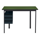The Mode Desk from Herman Miller with the pesto laminate top with black handle and nightfall storage.