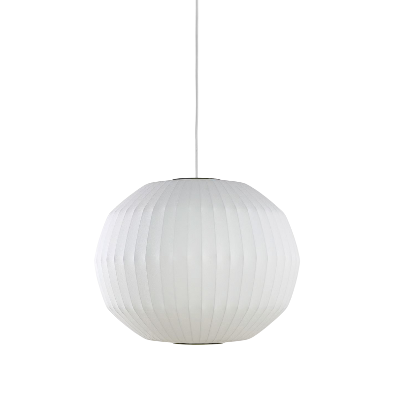The medium (20 inch)  Nelson Angled Sphere Bubble Pendant from Herman Miller.