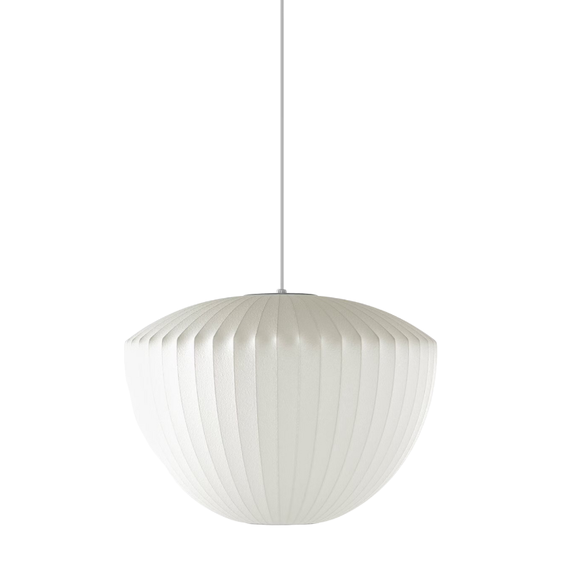 The Nelson® Apple Bubble Pendant by George Nelson for Herman Miller®, shaped like its namesake, will bring charm to any room. This ceiling lamp gives off warm, diffused light as it floats overhead. The timeless Nelson® Bubble Lamps, designed in 1952, beautifully complement contemporary interiors.
