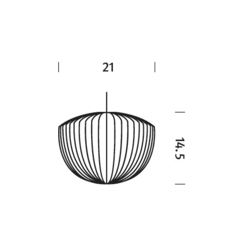 The dimensions of the Nelson Apple Bubble Pendant from Herman Miller.