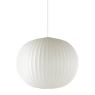 The Nelson® Ball Bubble Pendant light designed by George Nelson for Herman Miller® in 1952 was inspired by Swedish design to beautifully complement contemporary interiors. Through the application of thin plastic strips to a wire frame, the pendant lights iconic spherical shape is achieved. These strips offer a passage for light to enter a room, offering a warm, diffused glow to an interior. Featuring an adjustable cord for adaptable placement in any room.