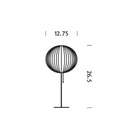 The dimensions of the Nelson Ball Lotus Table Lamp from Herman Miller.