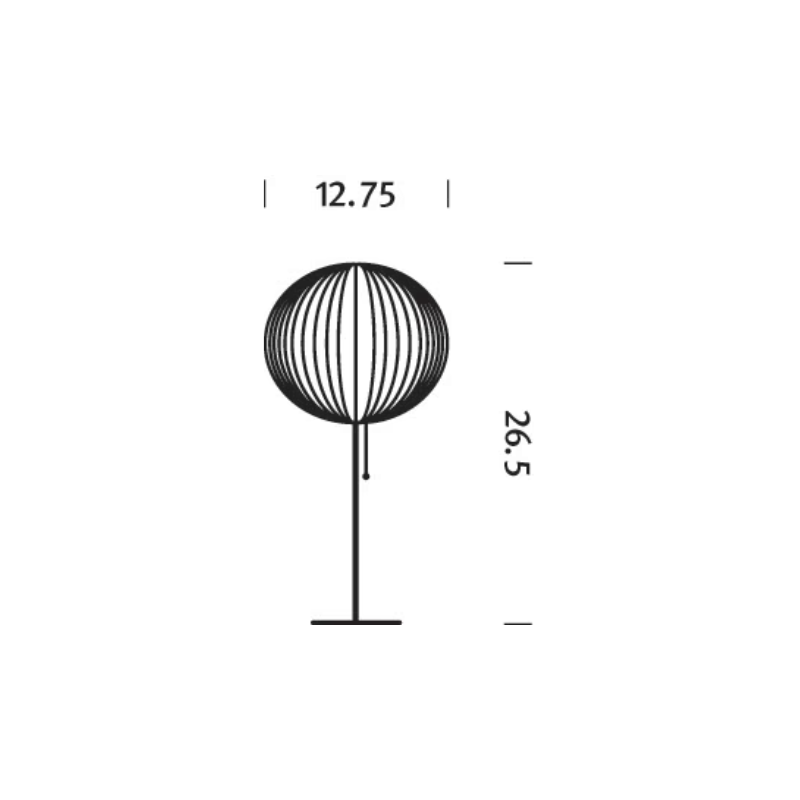 The dimensions of the Nelson Ball Lotus Table Lamp from Herman Miller.
