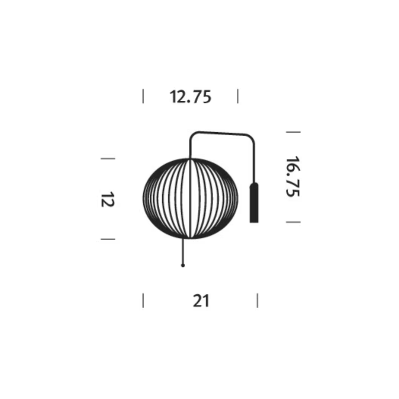 The dimensions of the Nelson Ball Wall Sconce from Herman Miller.