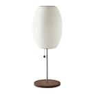 The Nelson Cigar Lotus Table Lamp from Herman Miller in walnut.