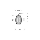 The dimensions of the Nelson Cigar Wall Sconce from Herman Miller.