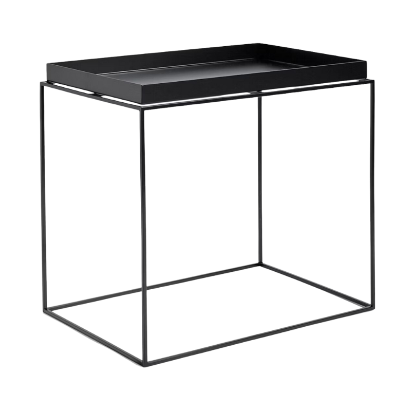 The large Tray Side Table from Herman Miller in matte black.