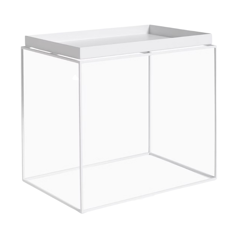 The large Tray Side Table from Herman Miller in matte white.