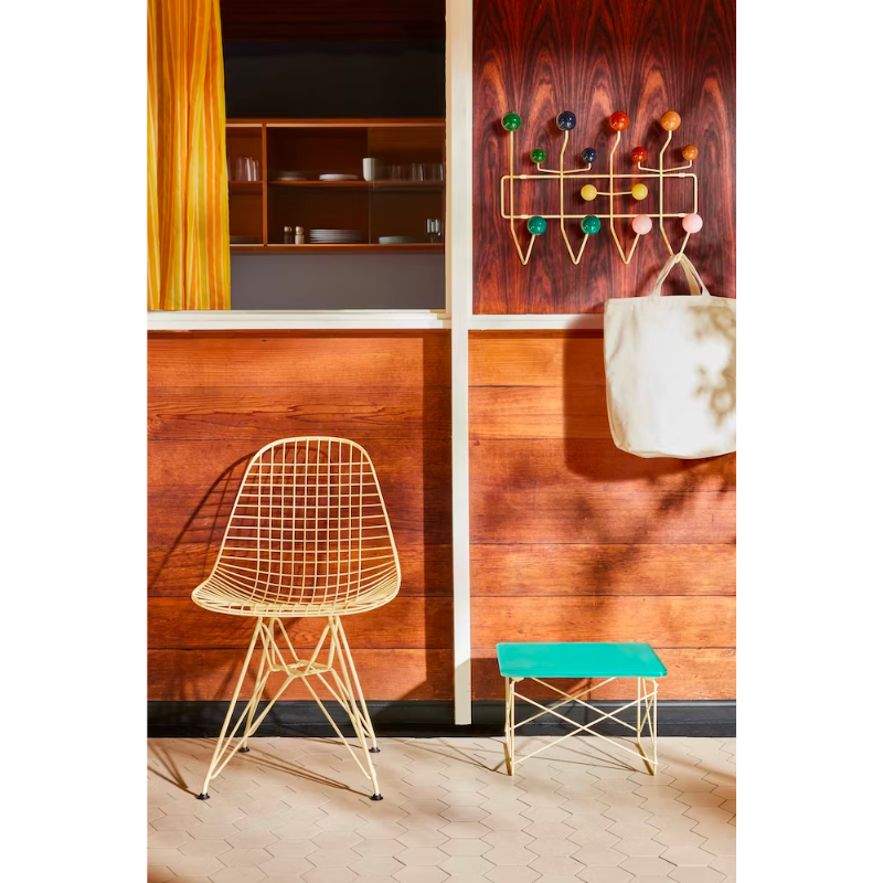 Reimagined in new colorways and a cast-glass top for the outdoors, Mette and Rolf Hay’s take on the 1950 Eames Wire Base Low Table is a clever play on color, tactility, and light. Just 10 inches high, the lightweight and versatile table provides a handy surface for books, bedside lamp, or a plant. Graded for outdoor use, you can bring this durable table wherever, from the patio to the sunroom.