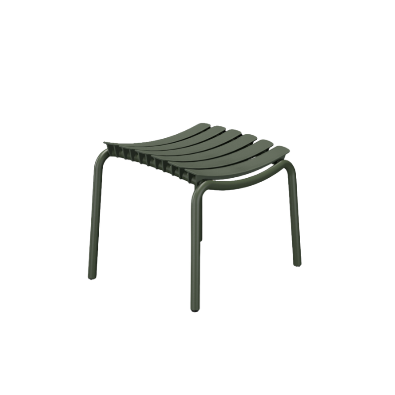 ReCLIPS Footrest is complete in form and function with the perfect support for your legs when you relax in the ReCLIPS Lounge chair or ReCLIPS Rocking chair. The ReCLIPS Footrest comes in 4 mono colors with an aluminum frame combined with the UV protected plastic lamellas to keep the maintenance to a minimum.