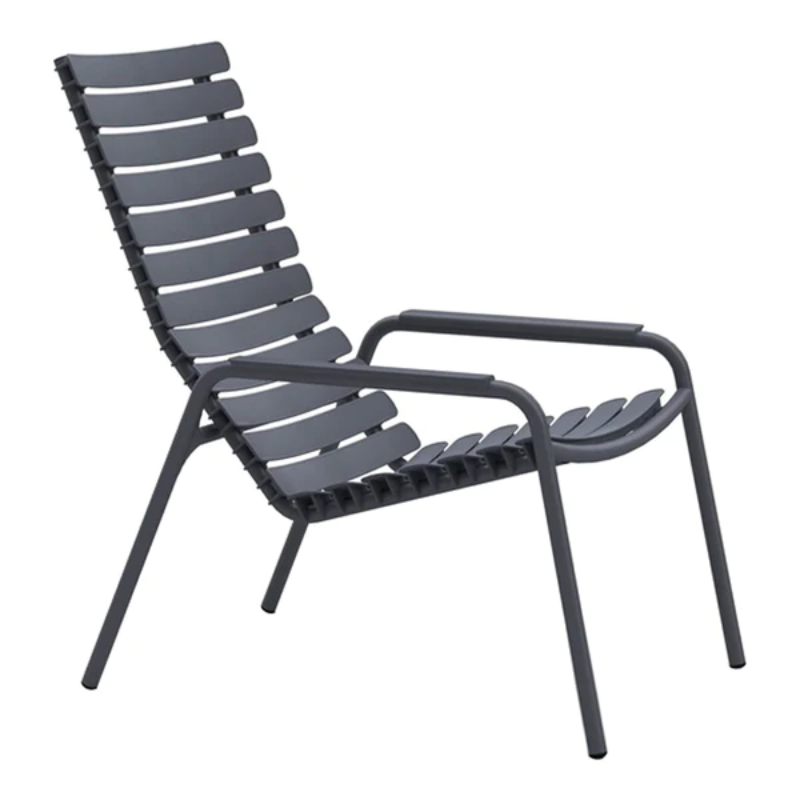 The ReCLIPS Lounge Chairs come in four colors with the option of adding bamboo armrests. The combination of the aluminum frame with UV-protected plastic lamellas ensures minimal maintenance, making these chairs an ideal choice for hassle-free use. Like all good designs, these lounge chairs are not just beautiful but practical as well.