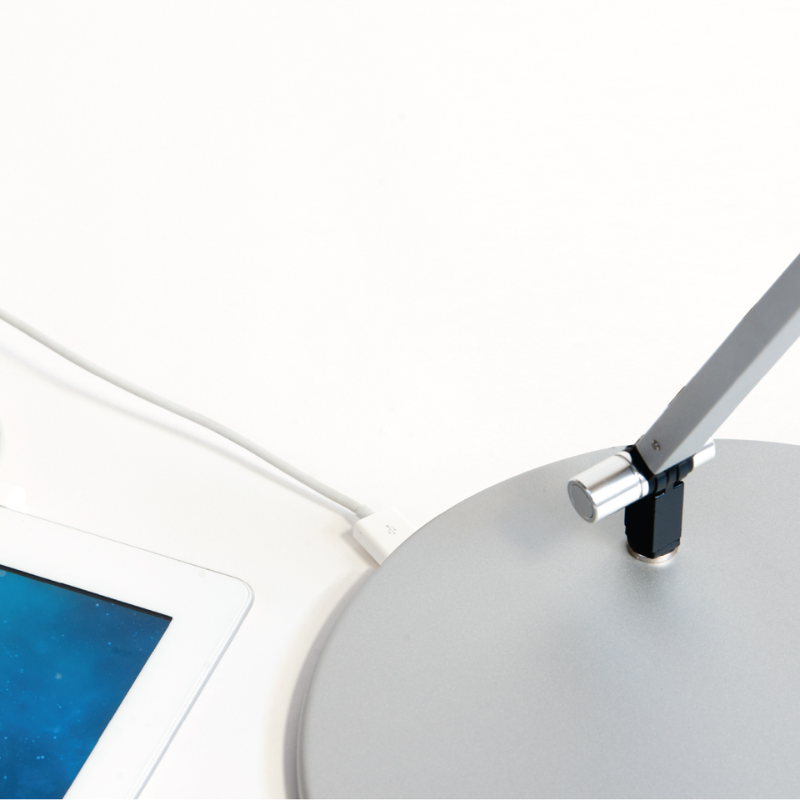 The standard USB Desk Base  for the Koncept Mosso Pro Table Lamp. Color varies depending on Table Lamp color.