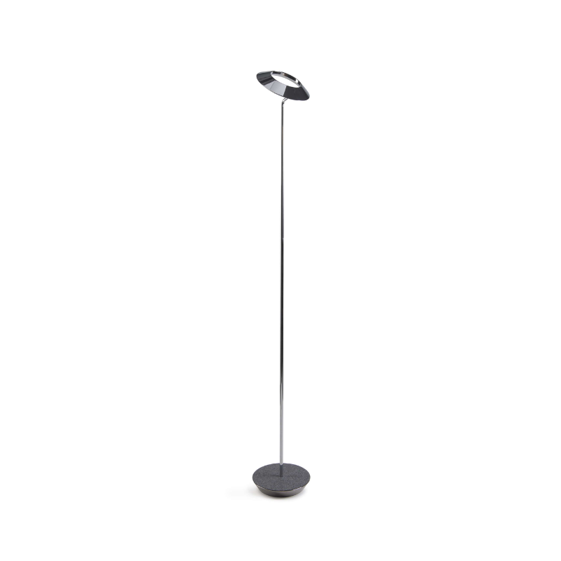 The Royyo Floor Lamp from Koncept with the chrome body and oxford felt base.