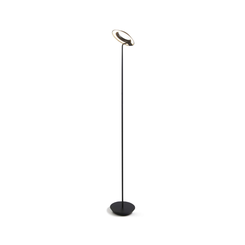 The Royyo Floor Lamp from Koncept with the matte black body and matte black base.