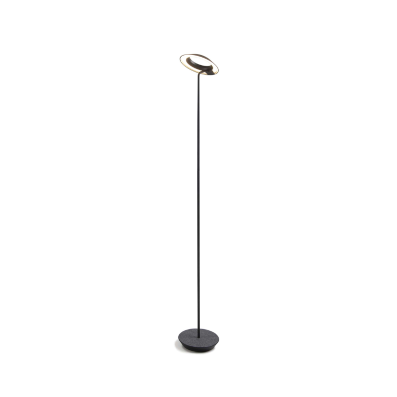 The Royyo Floor Lamp from Koncept with the matte black body and oxford felt base.