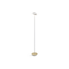 The Royyo Floor Lamp from Koncept with the matte white body and brushed brass base.