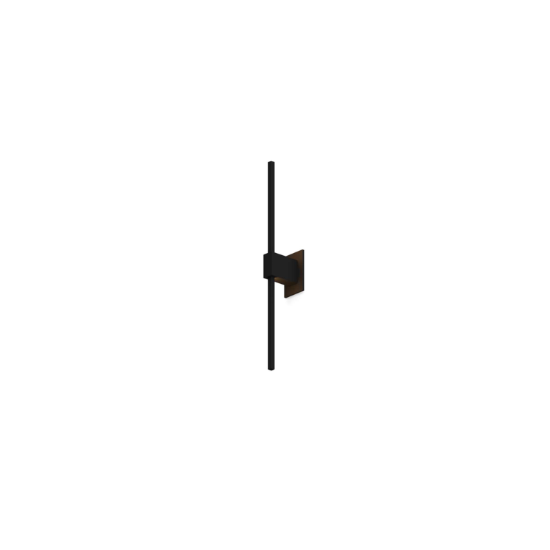 The Z-Bar Wall Sconce from Koncept in matte black and 24 inch size mounted vertically.