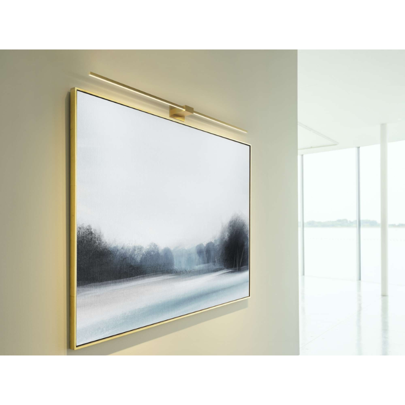 The Z-Bar Wall Sconce from Koncept displaying a painting.