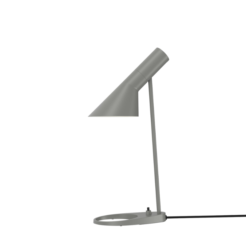 The AJ Mini Table Lamp from Louis Poulsen in warm grey.