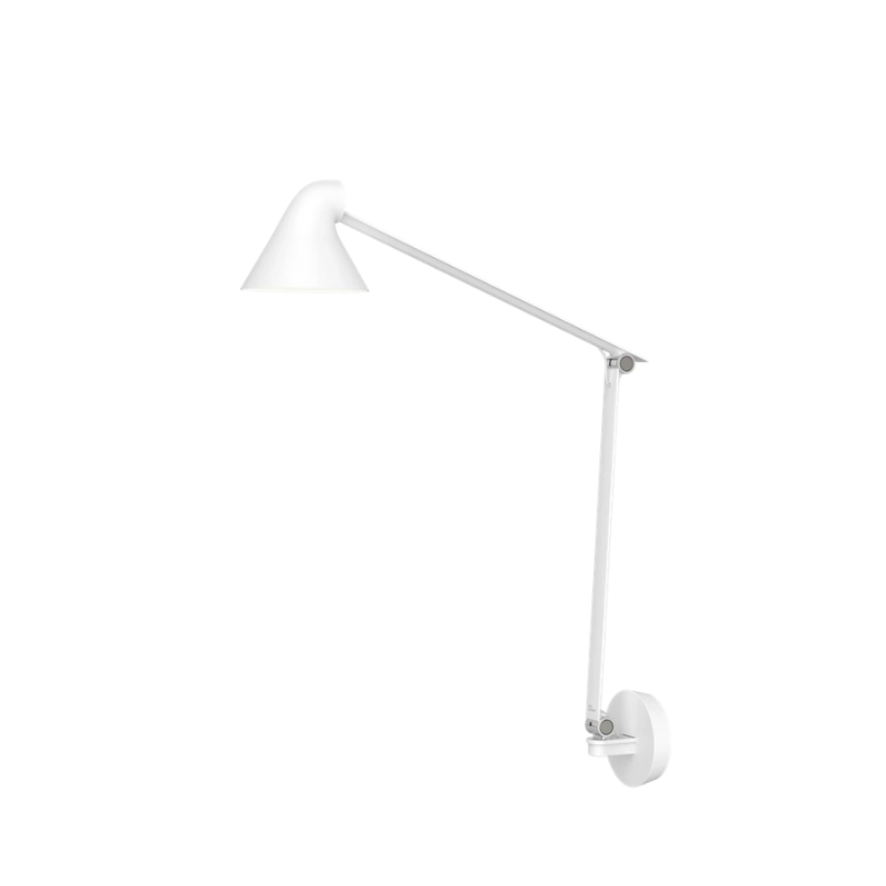 The NJP series was designed by Oki Sato, with the intention of producing a new interpretation of the classic anglepoise lamp. The NJP Wall lamp’s flexible head and arms provide exceptional adjustability, which is often lacking in standard wall lights. One refined yet practical detail is the fixture's chimney-shaped head, which reflects some of the light through the rear.