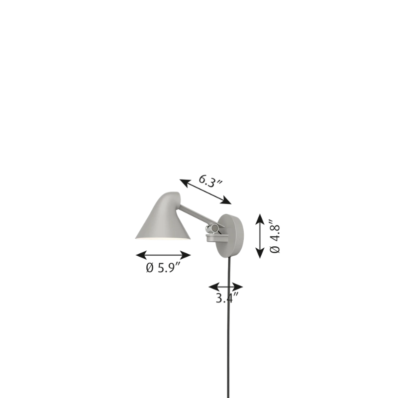 The NJP series was designed by Oki Sato, with the intention of producing a new interpretation of the classic anglepoise lamp. The NJP Wall lamp’s flexible head and arms provide exceptional adjustability, which is often lacking in standard wall lights. One refined yet practical detail is the fixture's chimney-shaped head, which reflects some of the light through the rear.