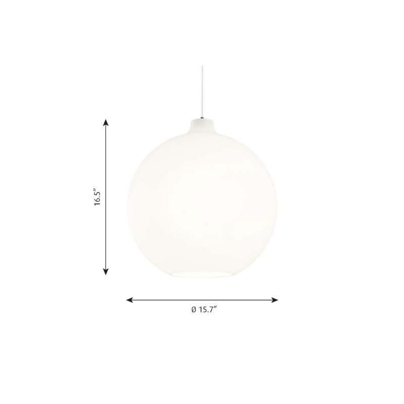 Designed by Danish architect Vilhelm Wohlert, the Louis Poulsen Wohlert Pendent features a simple and timeless globe design. 