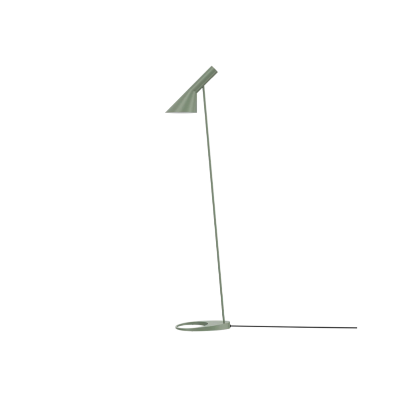 The AJ Floor Lamp designed by Arne Jacobsen for Louis Poulsen features a slim profile that fits in perfectly with every room. The fixture emits downward-directed light and the angle of the shade can be adjusted to optimize light distribution.