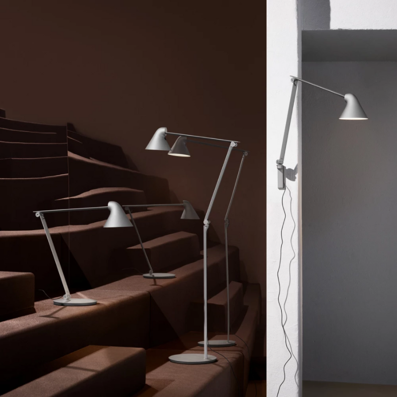 The NJP Floor lamp’s flexible head and arms provide exceptional adjustability, which is often lacking in standard floor lights. It is well-suited for use as a reading light beside an armchair or sofa, as the flexible design means the light can easily be adjusted to provide optimal lighting.