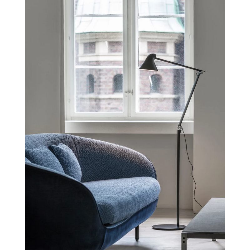 The NJP Floor lamp’s flexible head and arms provide exceptional adjustability, which is often lacking in standard floor lights. It is well-suited for use as a reading light beside an armchair or sofa, as the flexible design means the light can easily be adjusted to provide optimal lighting.