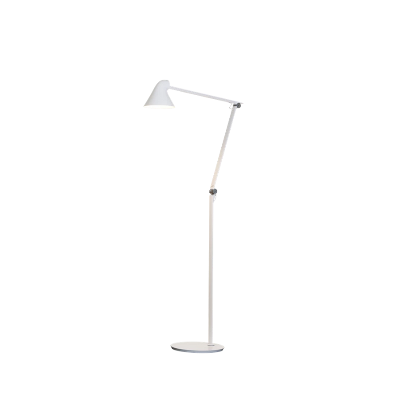 The NJP Floor lamp’s flexible head and arms provide exceptional adjustability, which is often lacking in standard floor lights. It is well-suited for use as a reading light beside an armchair or sofa, as the flexible design means the light can easily be adjusted to provide optimal lighting. Shown in White