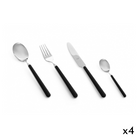 The Fantasia 16 Piece Cutlery Set from Mepra (4 of each per set) in black.