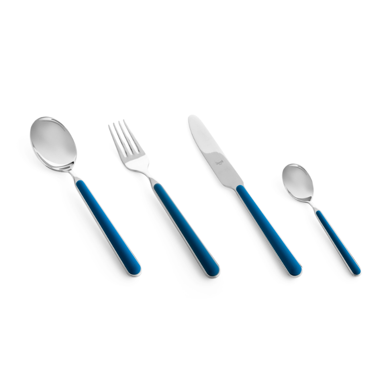 The Fantasia 16 Piece Cutlery Set from Mepra (4 of each per set) in blue.