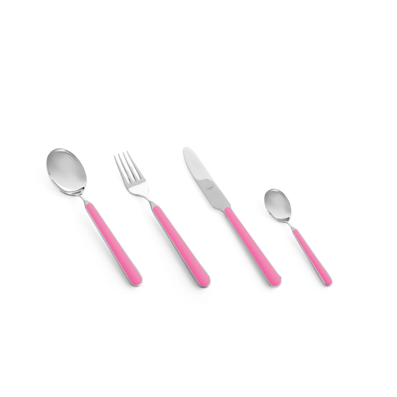 The Fantasia 16 Piece Cutlery Set from Mepra (4 of each per set) in pink.