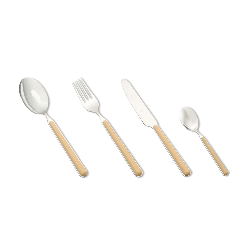 The Fantasia 16 Piece Cutlery Set from Mepra (4 of each per set) in sesame.