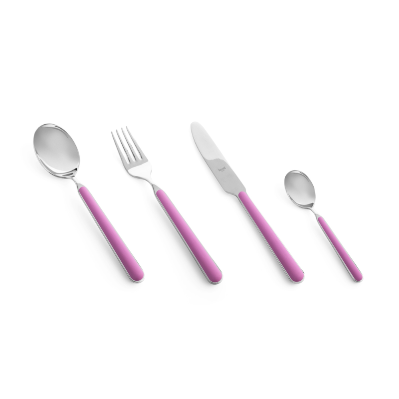 The Fantasia 24 Piece Cutlery Set from Mepra (6 of each per set) in lilac.