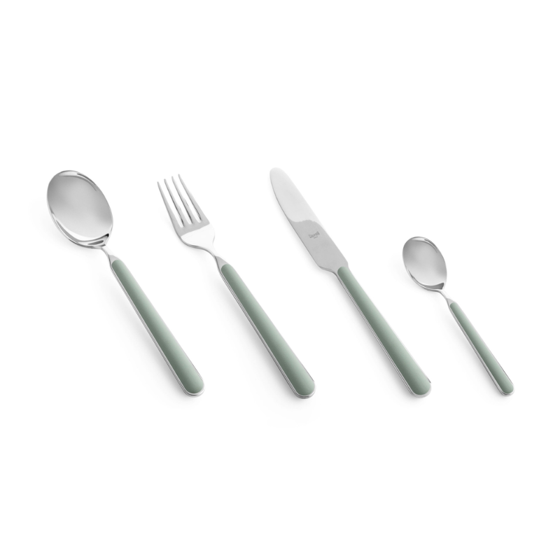 The Fantasia 4 Piece Cutlery Set from Mepra in sage.