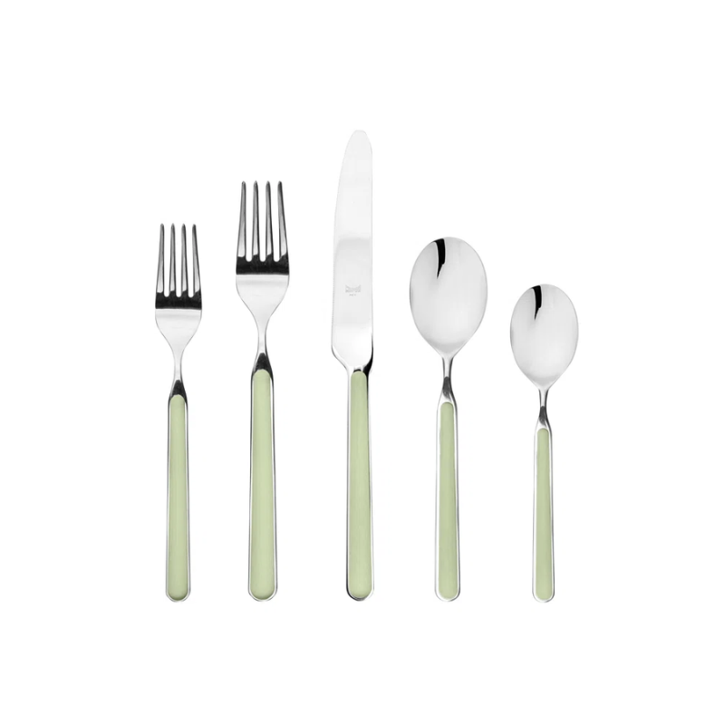 The Fantasia 5 Piece Cutlery Set from Mepra in sage.
