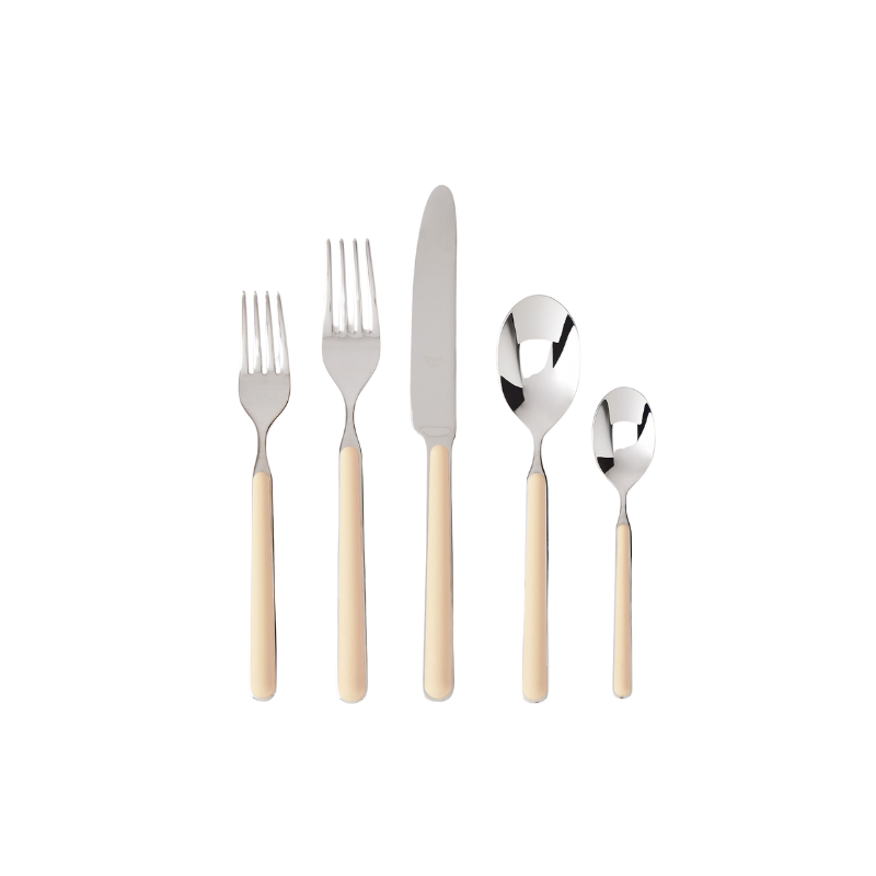 The Fantasia 5 Piece Cutlery Set from Mepra in sesame.
