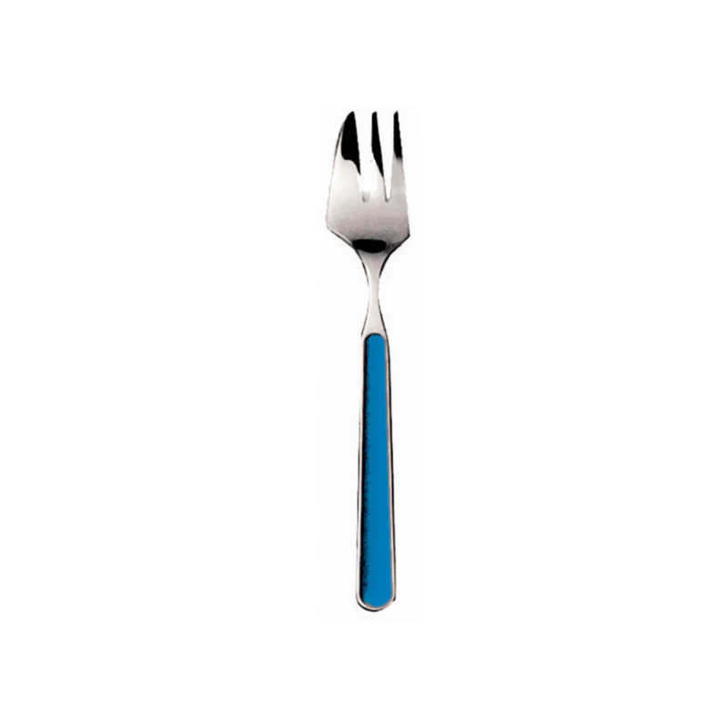 The Fantasia Cake Fork from Mepra in electric blue.