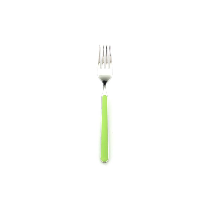The Fantasia Dessert Fork from Mepra in acid green.