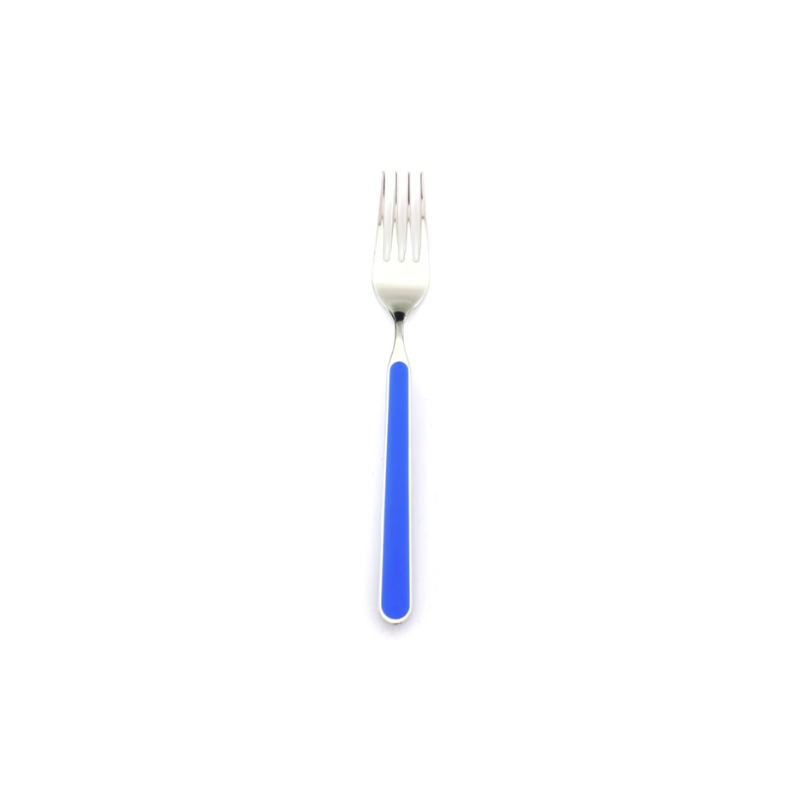 The Fantasia Dessert Fork from Mepra in electric blue.