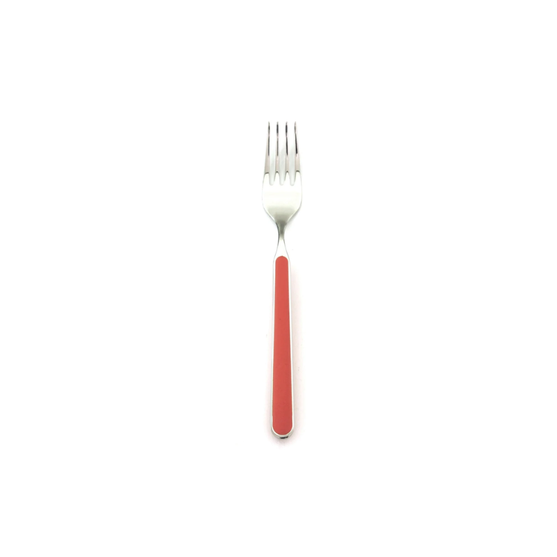 The Fantasia Dessert Fork from Mepra in new coral.