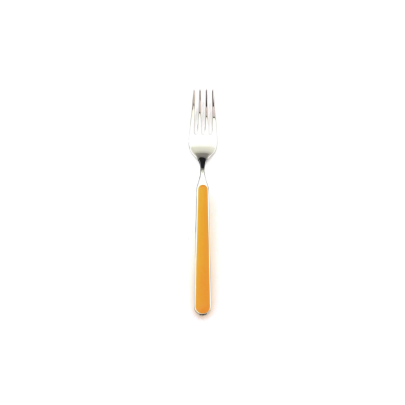 The Fantasia Dessert Fork from Mepra in orange.